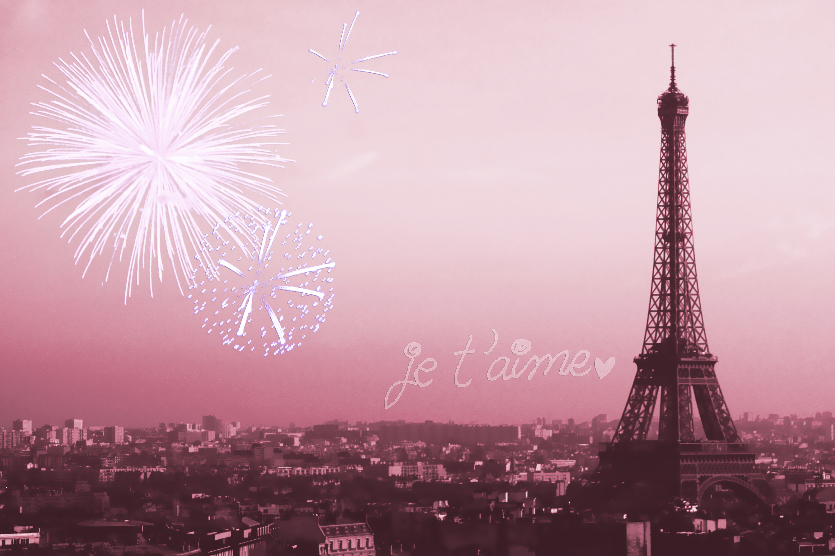 Wallpaper Paris Cute Pink