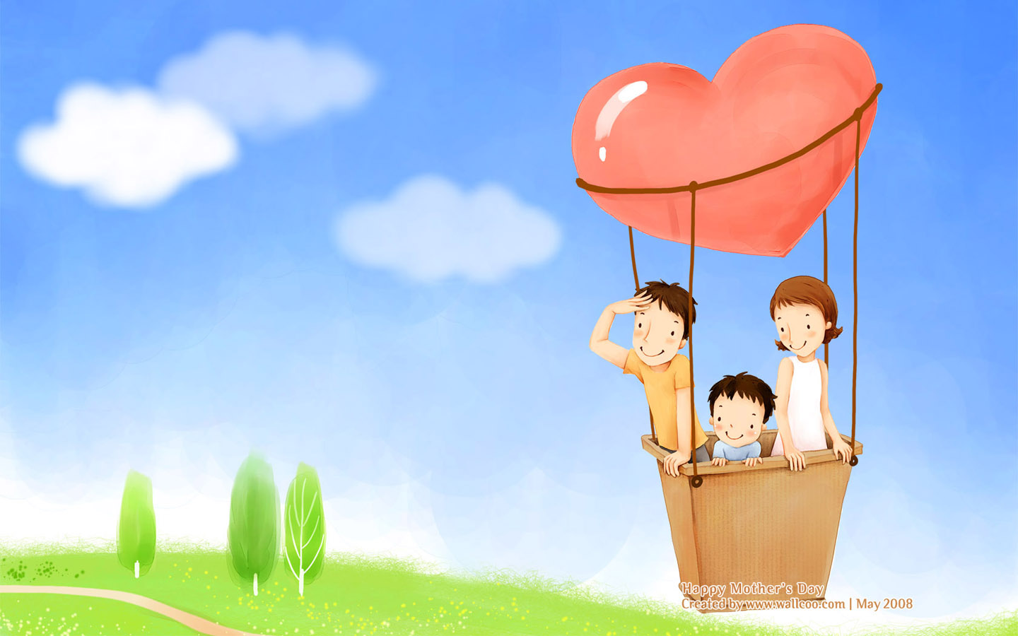 Lovely Children Illustraion Of Family Love No Wallpaper