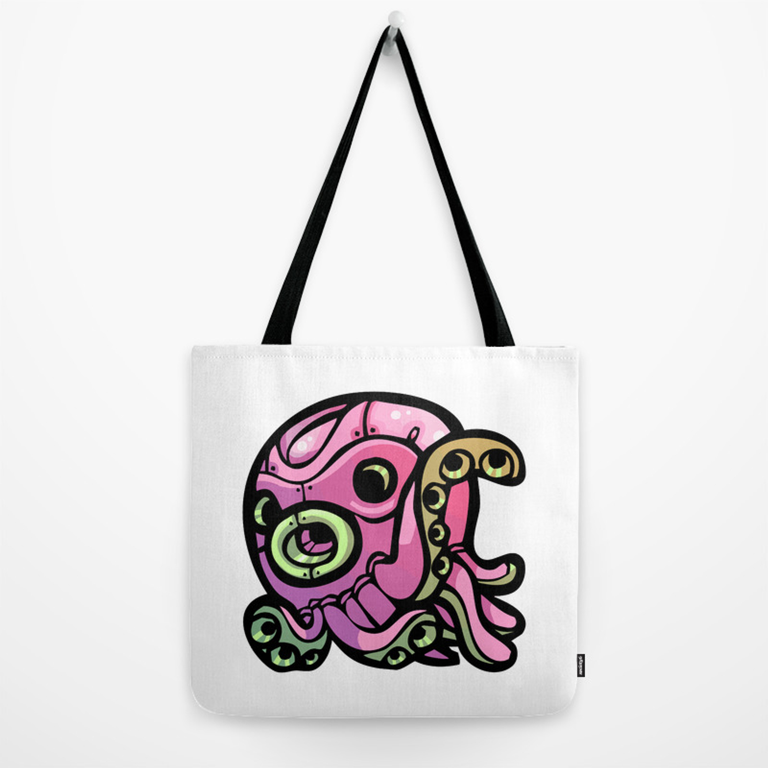 Pink Gorilla X Enfu Octopus Mech Tote Bag By Pinkgorilla Society6
