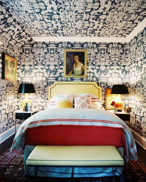 Wallpaper for the Bedroom Behind the Bed   The Inspired Room 476x594