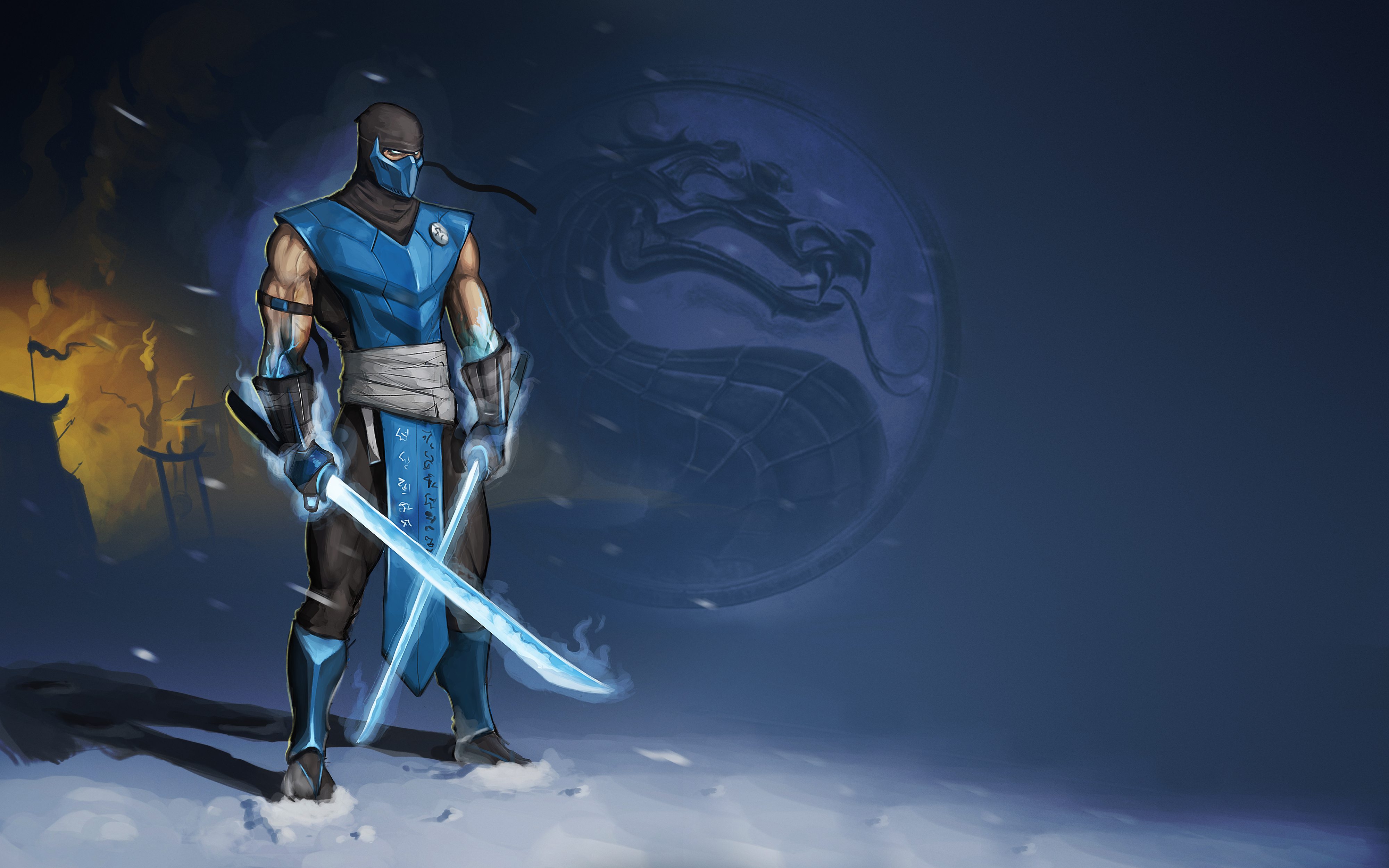 Mortal Kombat Sub Zero Ninja Cold Swords Wallpaper