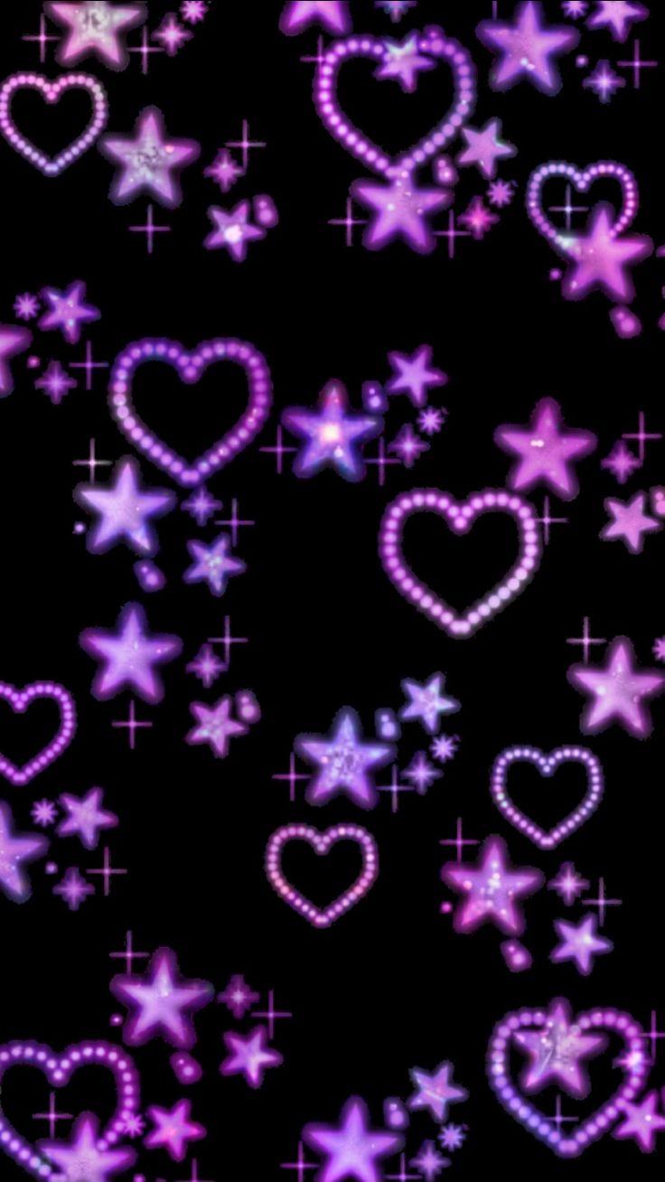 2016 Cute Purple Hearts Pattern Wallpaper Heart iphone wallpaper