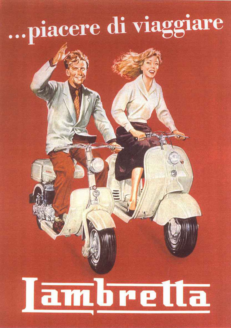 Lambretta Vintage Italian Posters Wallpaper Image