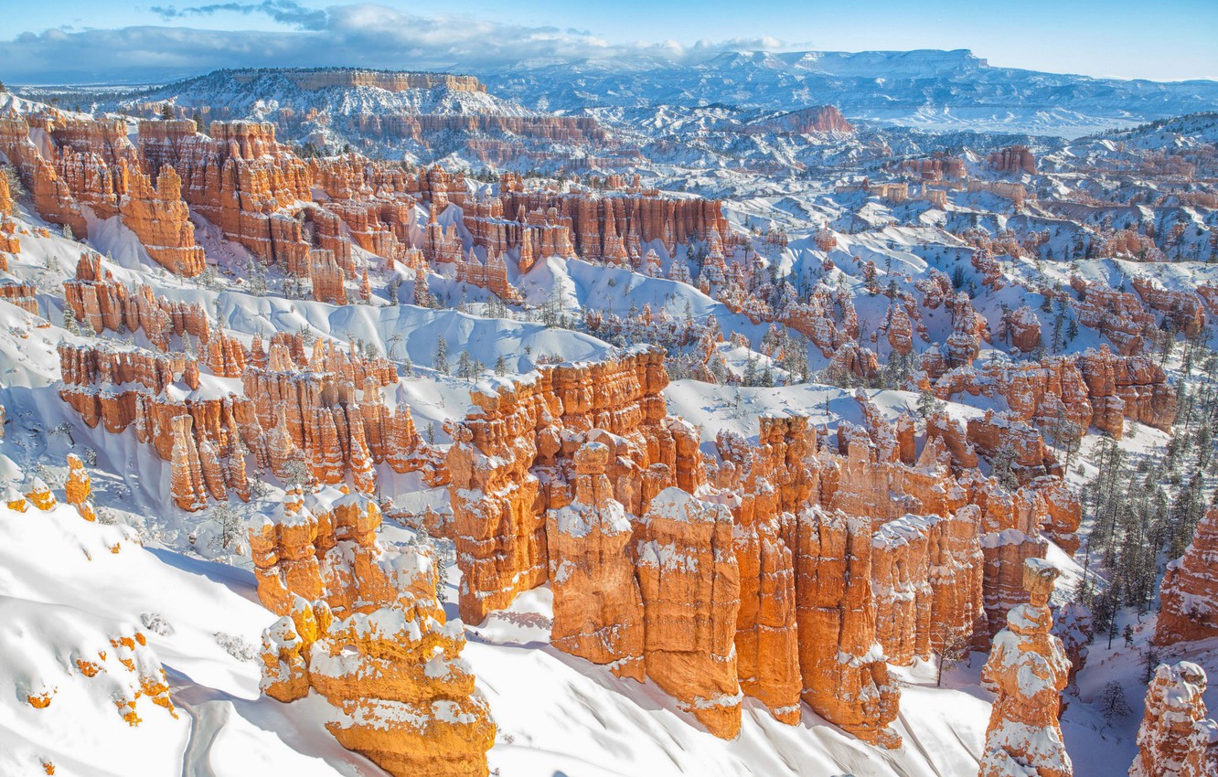 Wallpaper Winter Snow Canyon Utah Bryce National