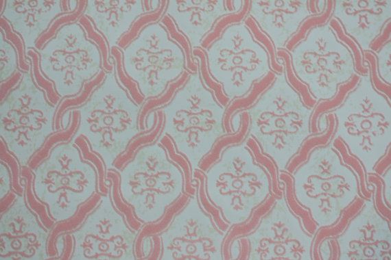 S Vintage Wallpaper Pink Flocked By Kitschykoocollage On