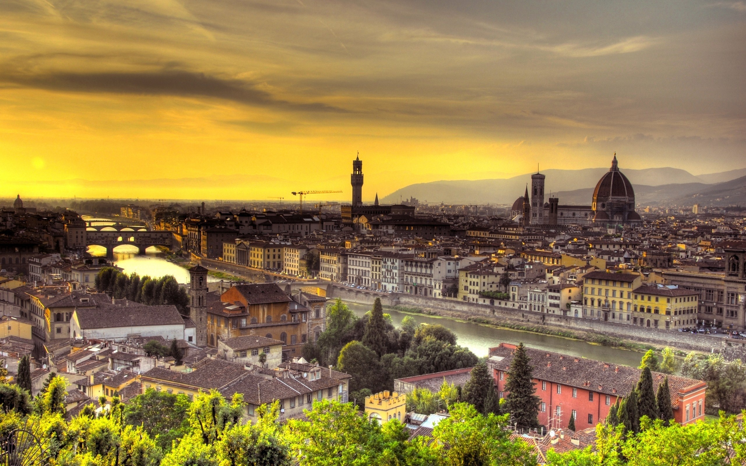 Sunset Italy Florence Wallpaper