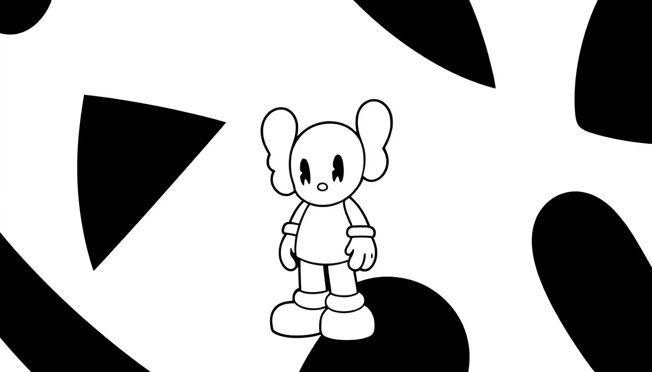 Kaws Black And White Wallpaper