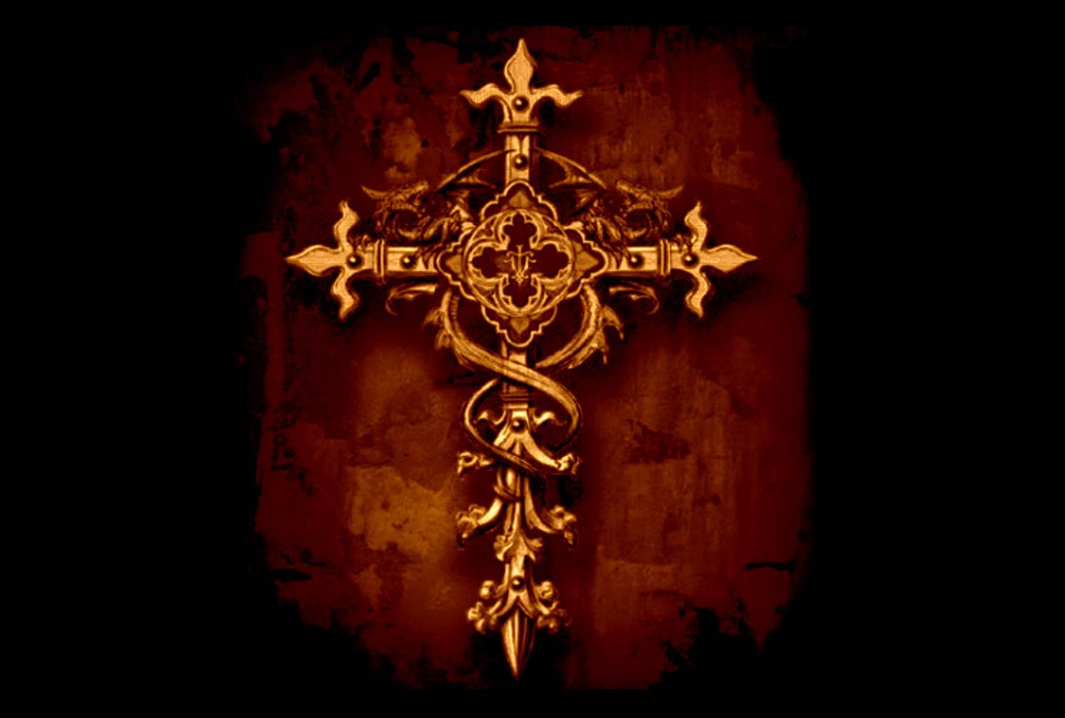 Wallpaper Background Golden Cross Graphic Background