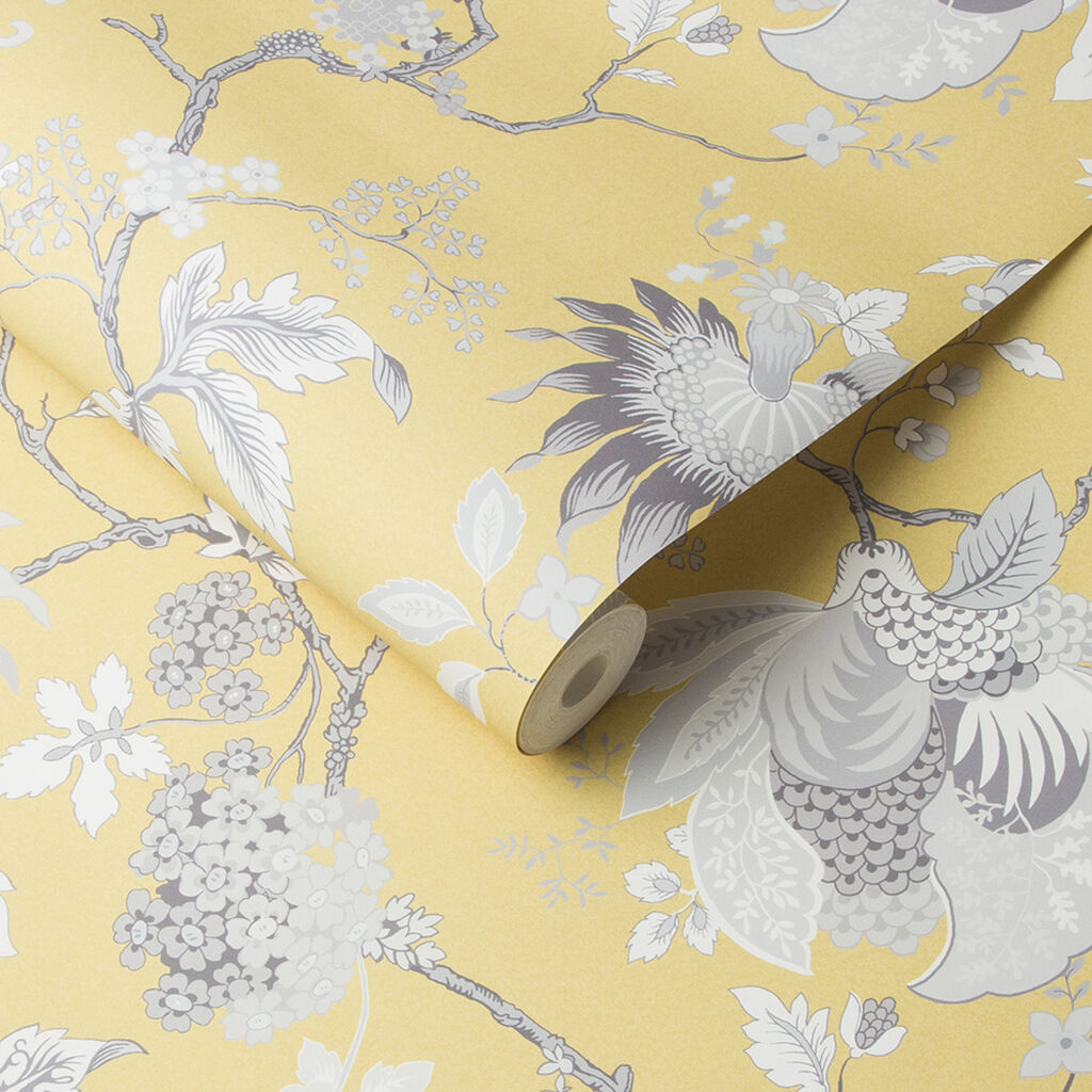 Bordado Citron Wallpaper Yellow Graham Brown