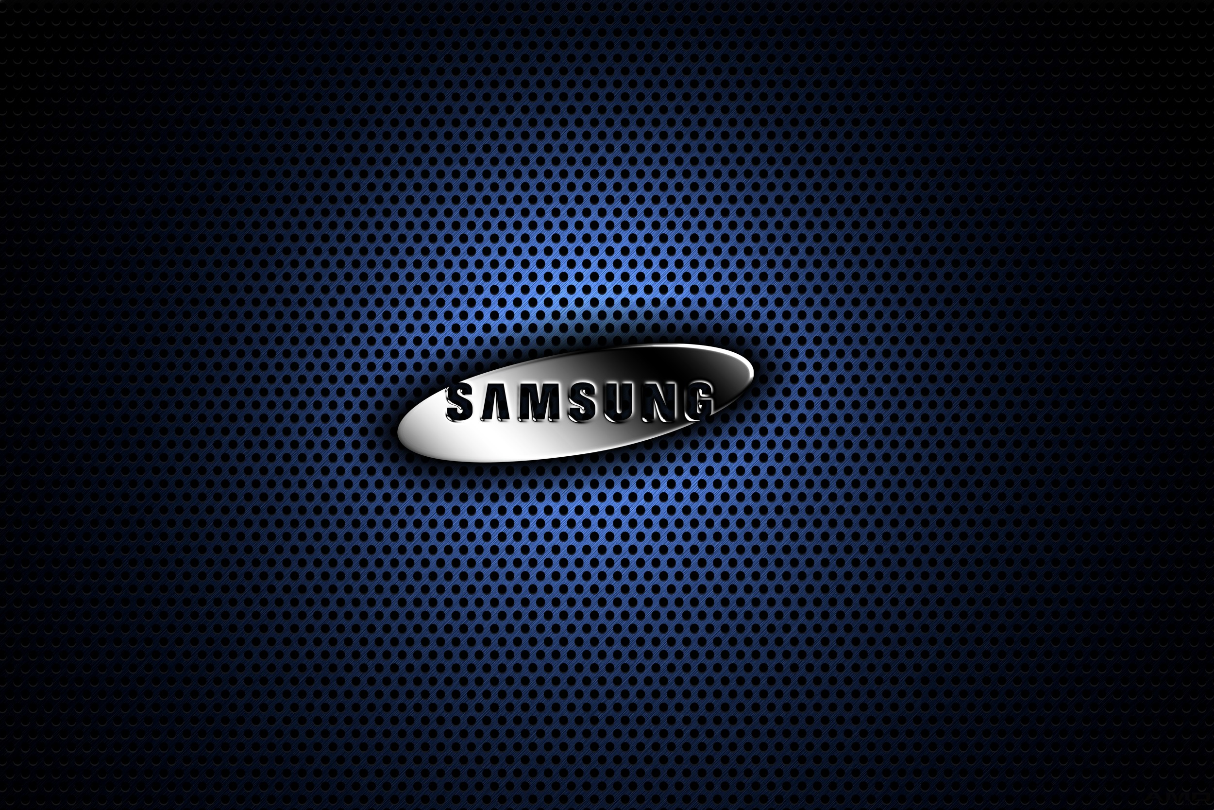 Samsung Blue Metal Logo Wallpaper HD TechFreaksNL