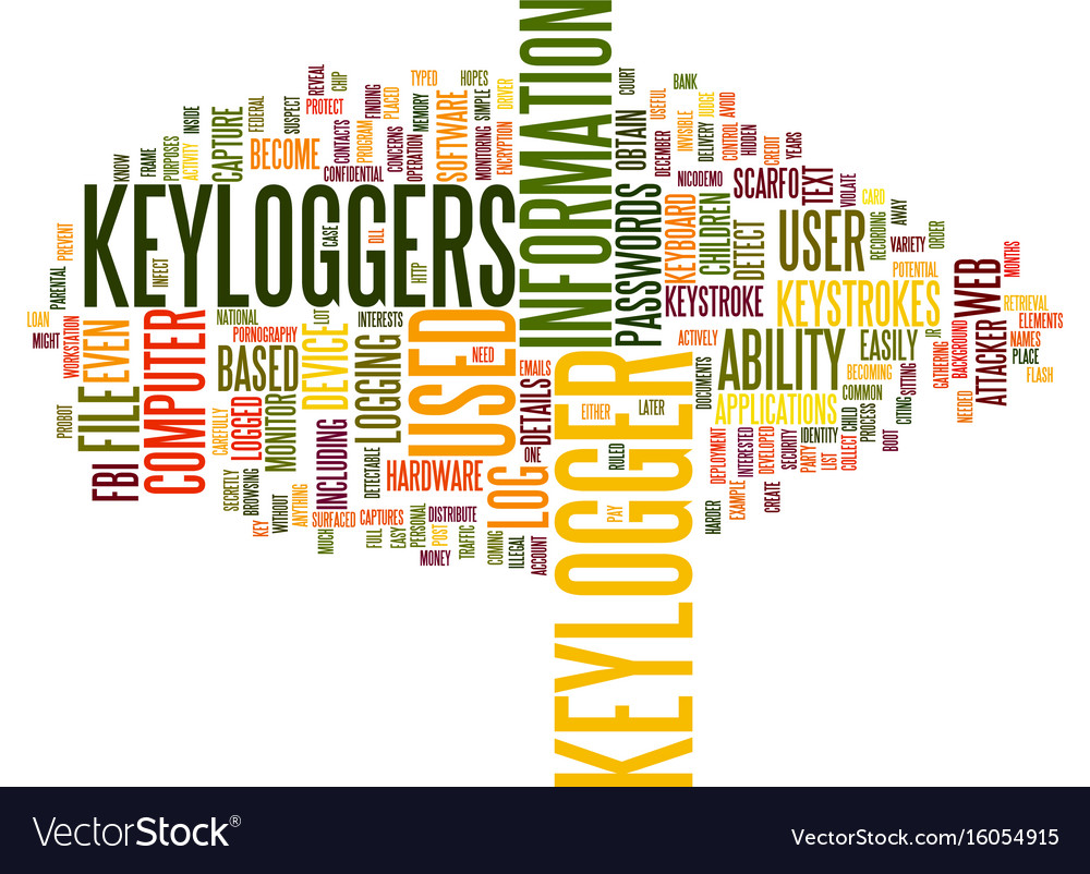 The Advancement Of Keylogger Text Background Vector Image