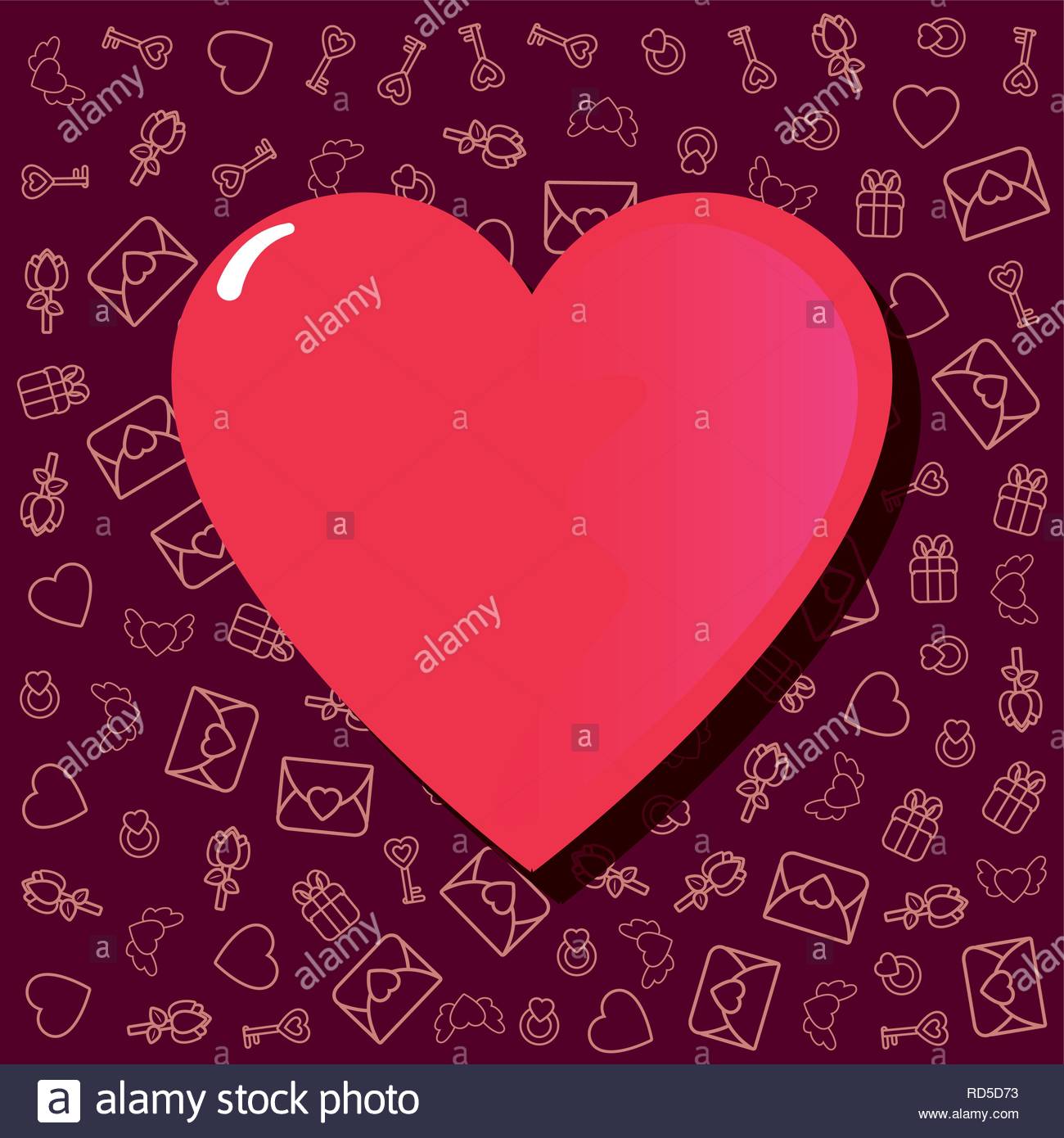 Heart Love Background Happy Valentines Day Vector Illustration