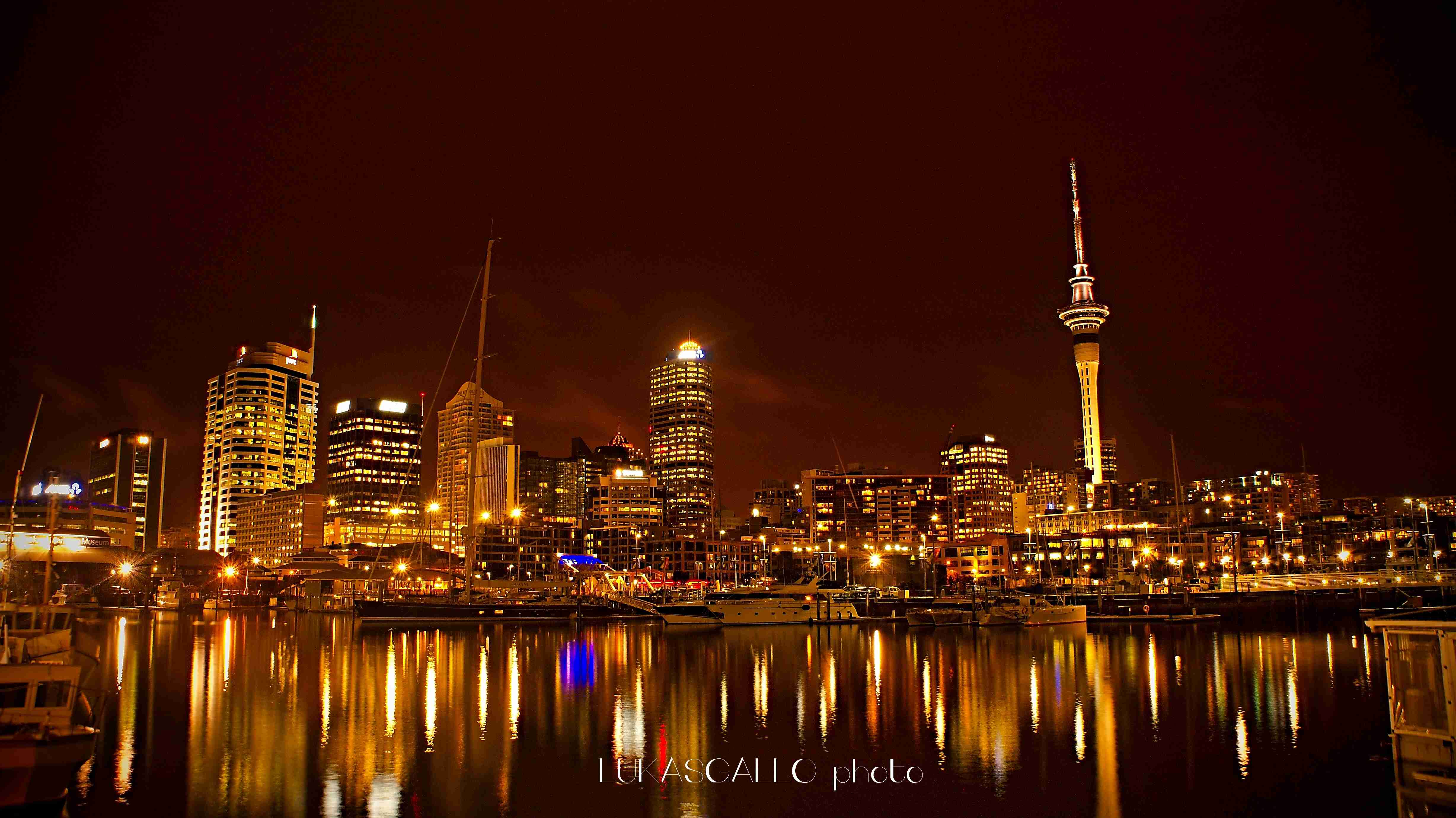 Golden City Auckland Nature Sky HD Desktop Wallpaper