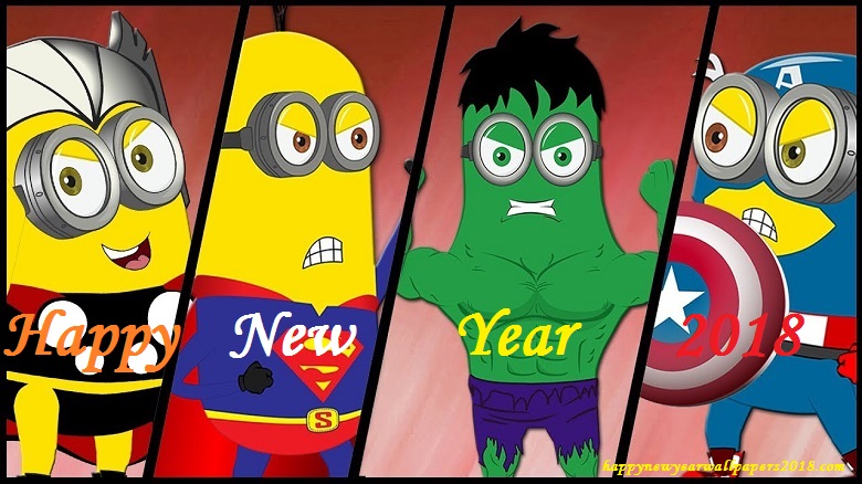Happy New Year Cartoon Wallpaper For Kids