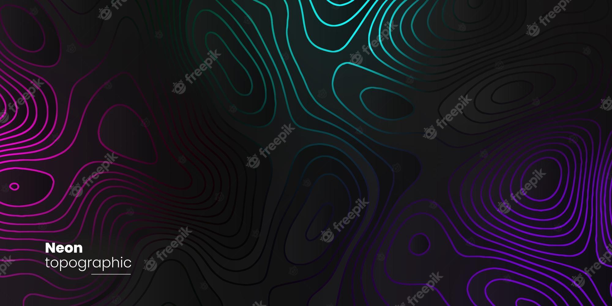 Premium Vector Black Topography Pattern On Glowing Pink Purple