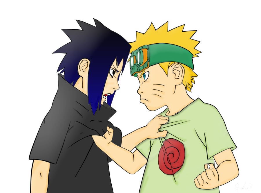 Kid Naruto vs Kid Sasuke by MarioxArts on