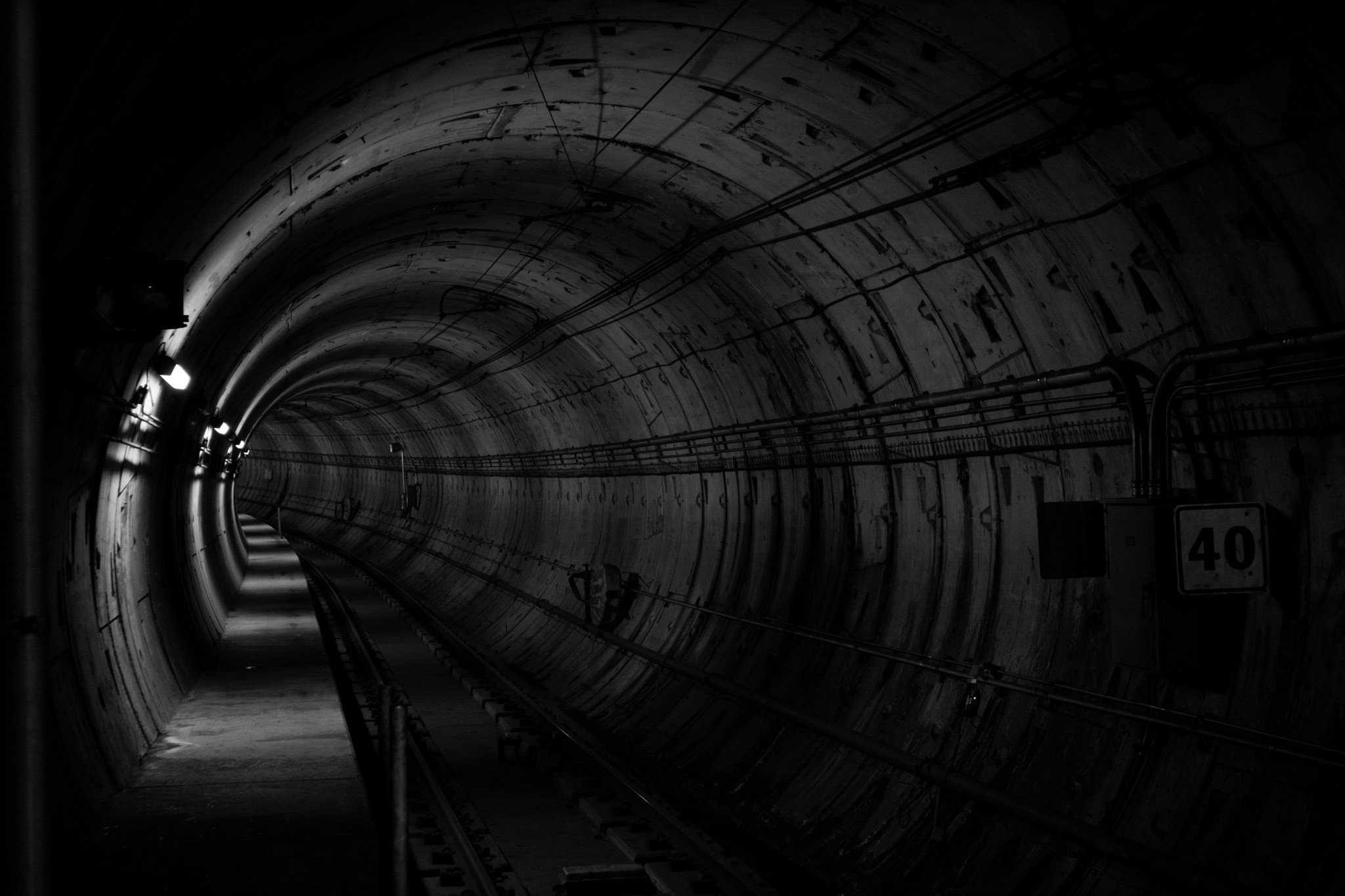Tunnel Black Metro Monochrome Underground Wallpaper HD