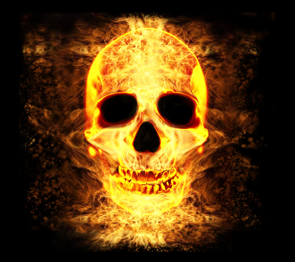 Scary Skulls On Fire Wallpaper Image Pictures Becuo
