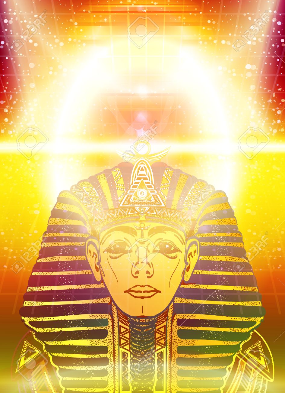 Golden Pharaoh Ancient Egypt Esoteric Background