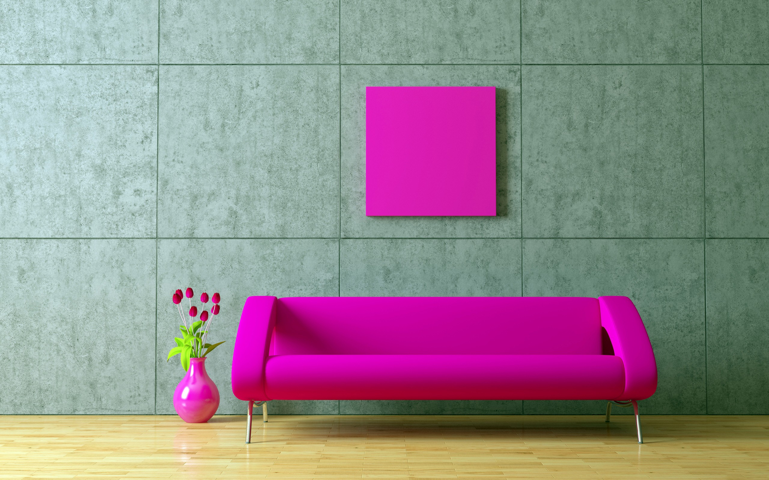 Furniture Wallpaper Living Room Pink HD