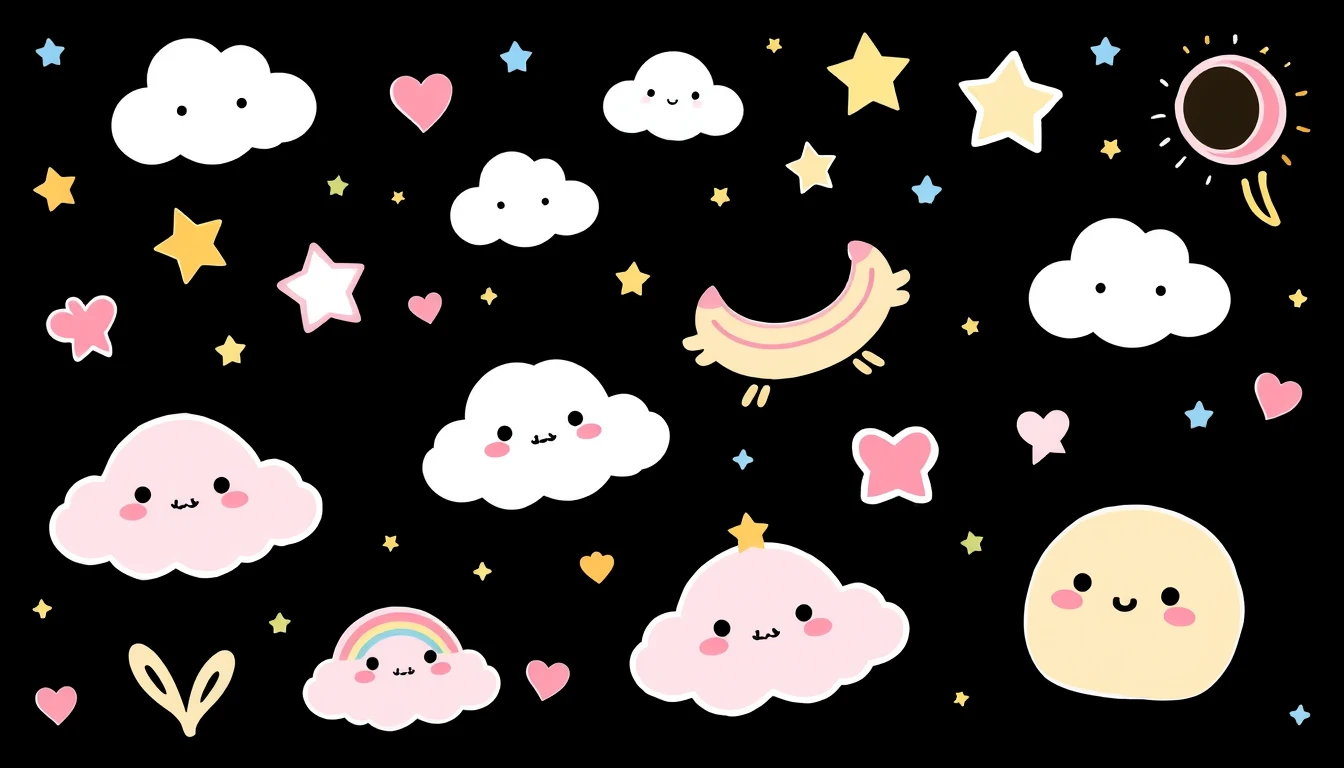 Kawaii Black Wallpaper
