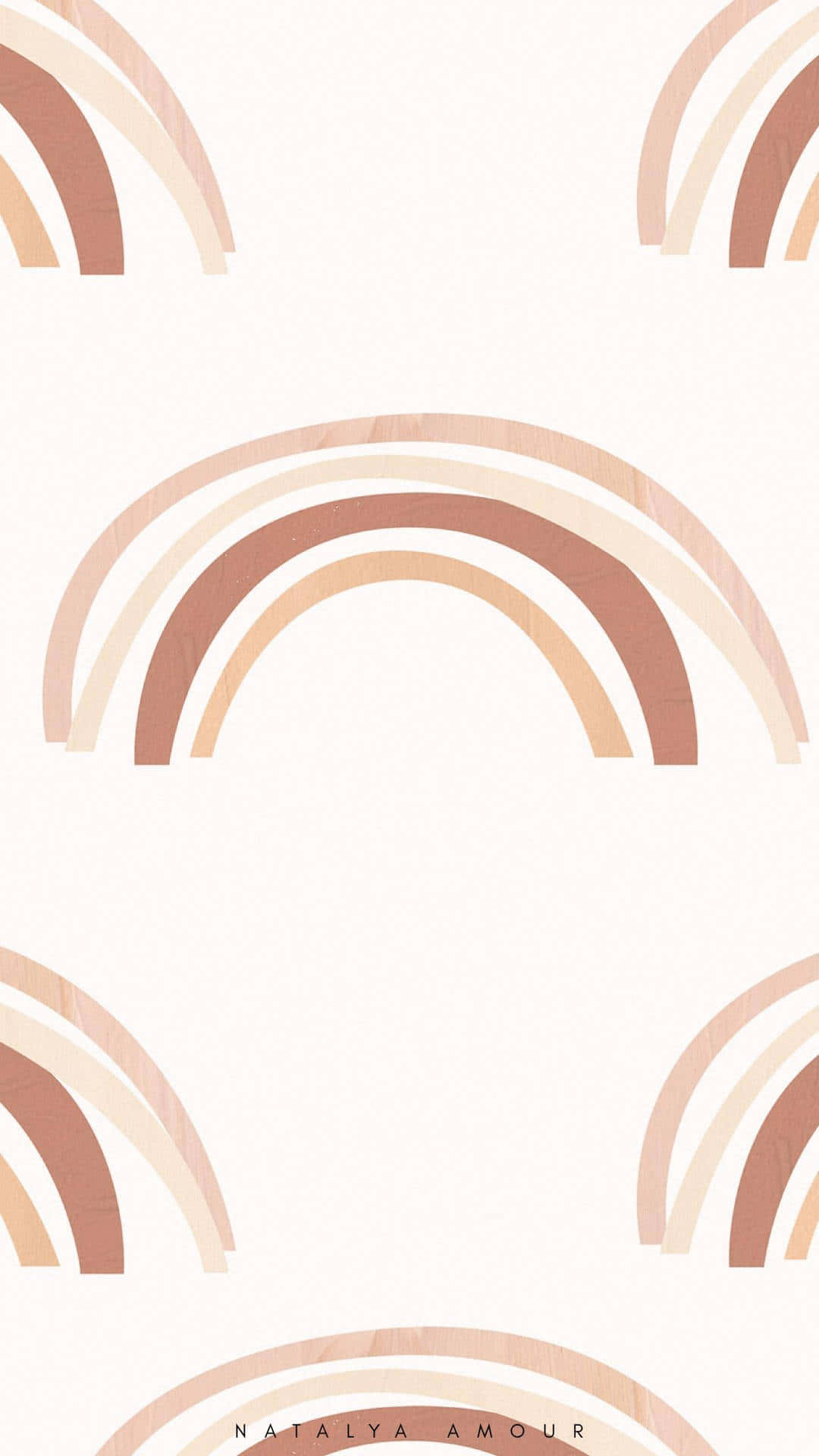 A White And Beige With Rainbow Pattern Wallpaper