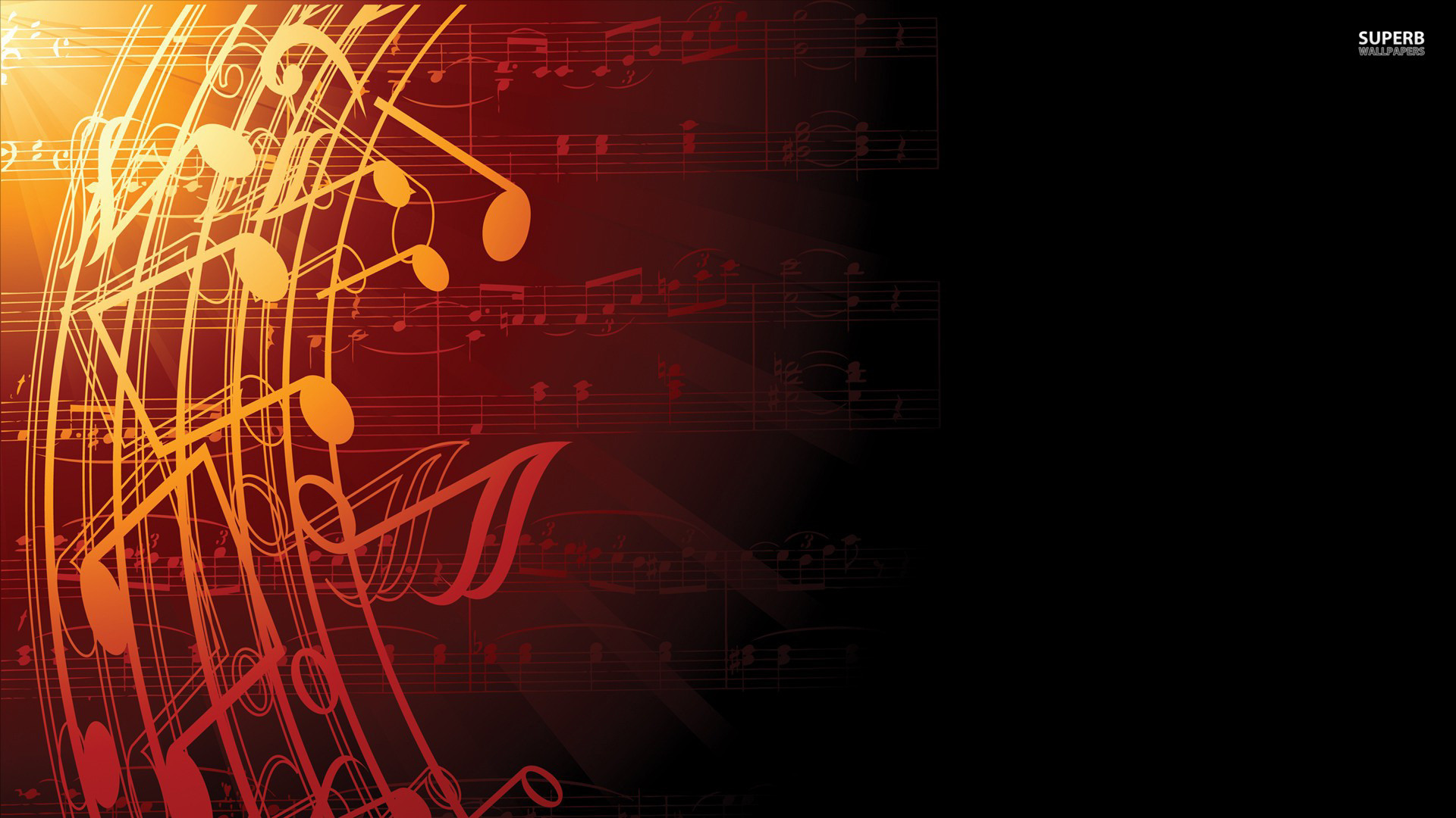 Red Music Notes Wallpaper