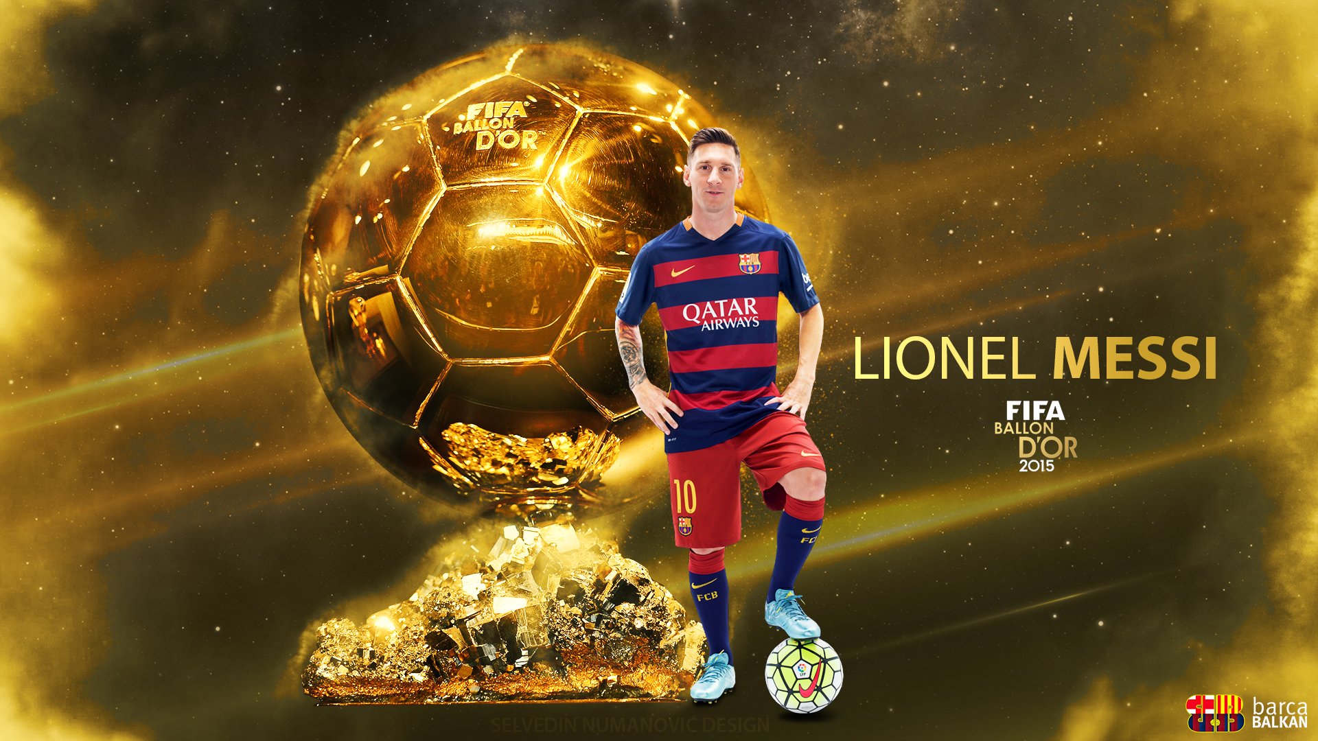 Lionel Messi FIFA Ballon dOr 2015 HD wallpaper by SelvedinFCB on