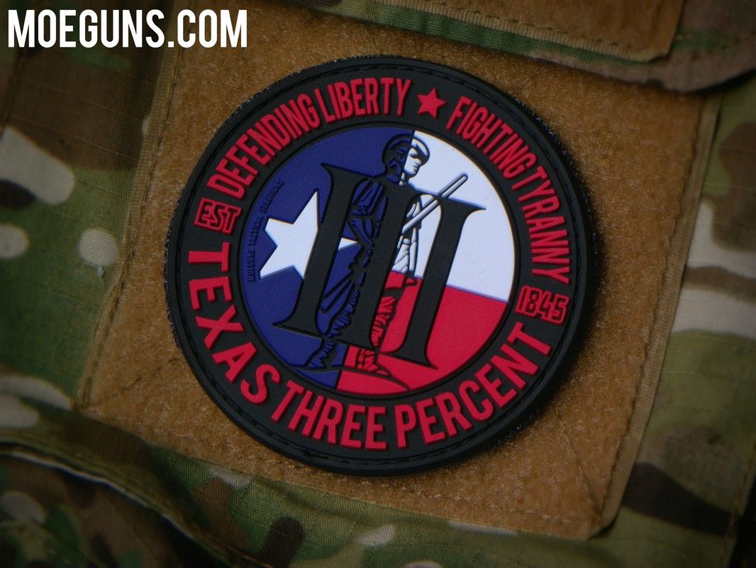 Texas Three Percent Minutemen Pvc Patch Patches