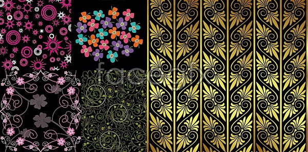 The Pattern Background Vector Background Cute Flowers Gold Is