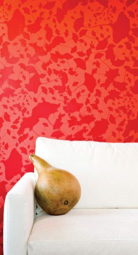 Maidenhair Wallpaper In Red Velvet Design By Jill Malek
