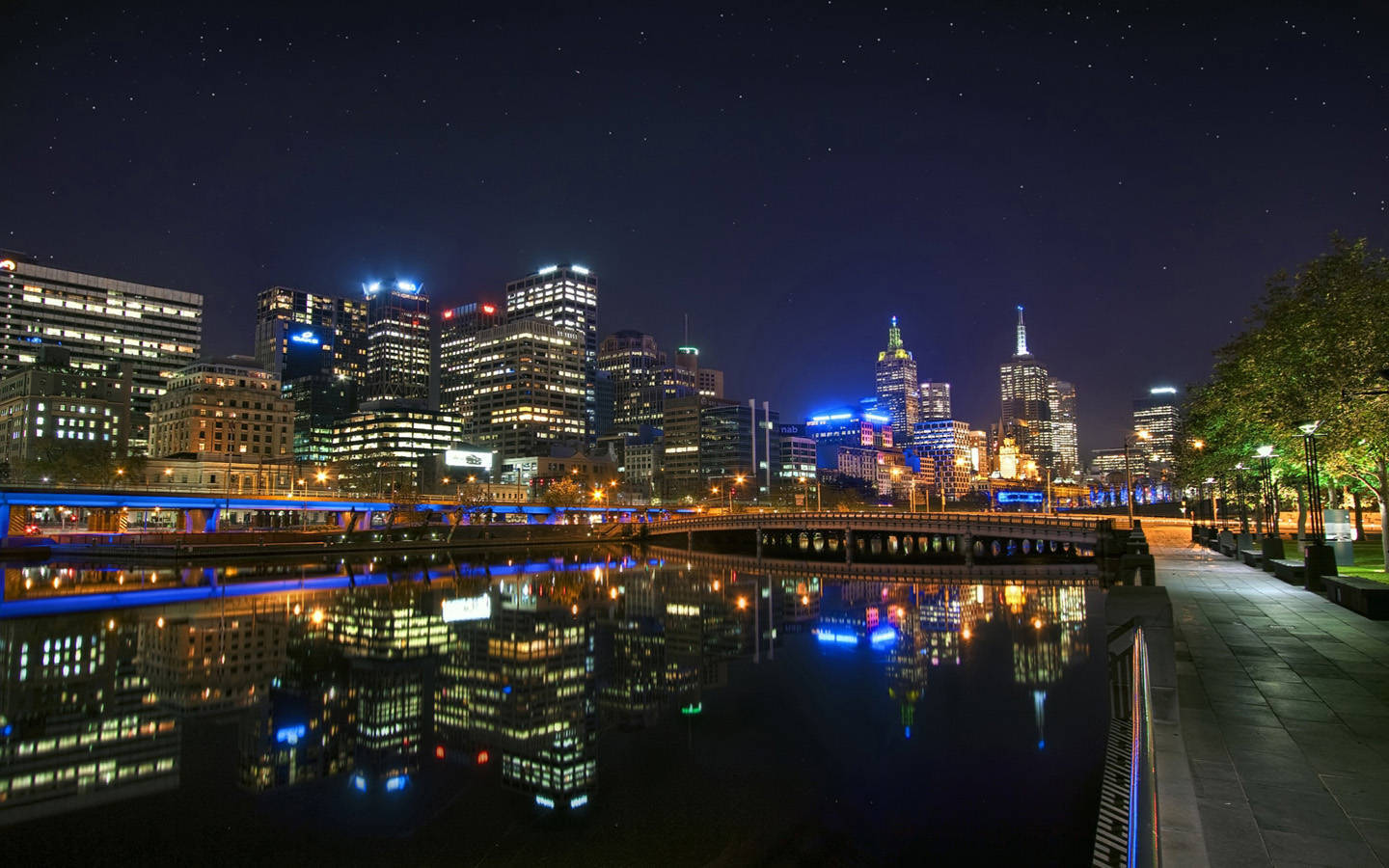 Melbourne City Nightlife Wallpaper