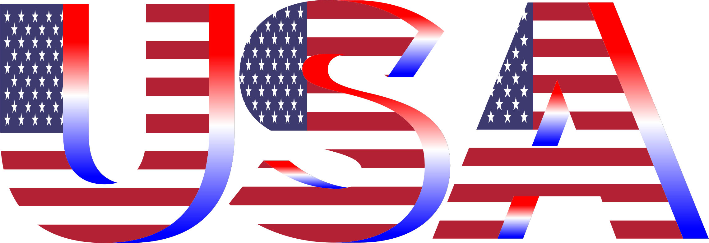 Clipart Usa Flag Typography Red White And Blue No Background