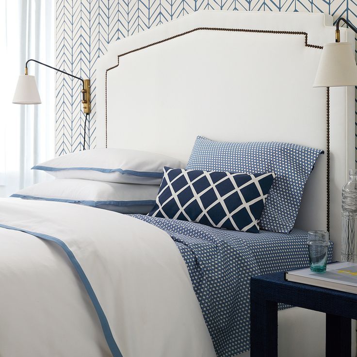 Blue White Bedroom Feather Wallpaper From Serena Lily Love The