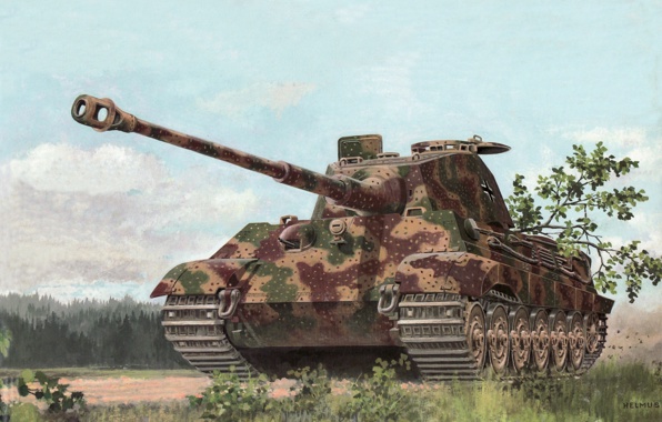 Wallpaper Art German Heavy Tank Vi Ausf B Tiger Ii