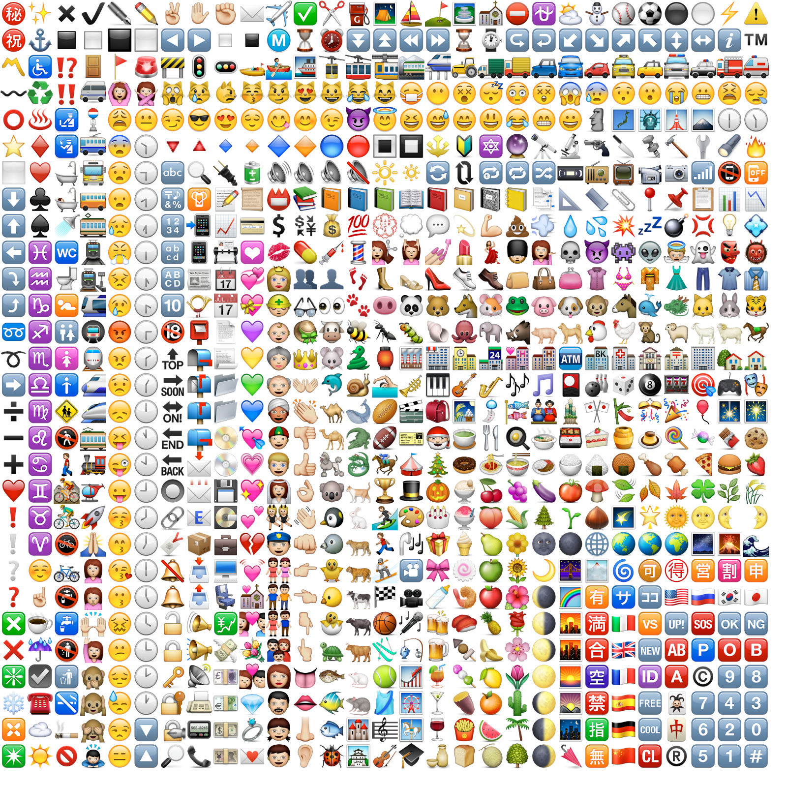 This Is A Large Image Of All The Current Emoji Drag It To Your