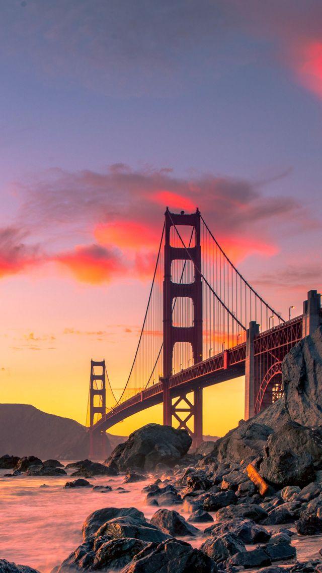 Wallpaper Golden Gate Bridge San Francisco USA autumn 4K