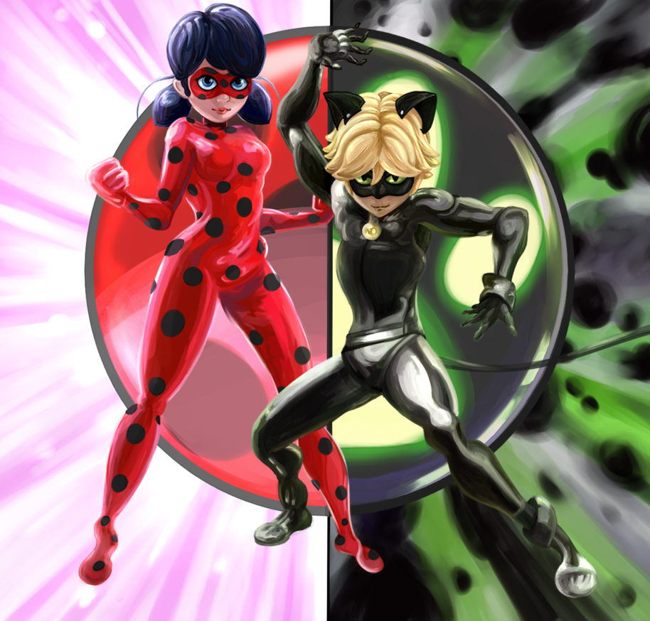 Miraculous Ladybug and Cat Noir by Yoshicat02 on