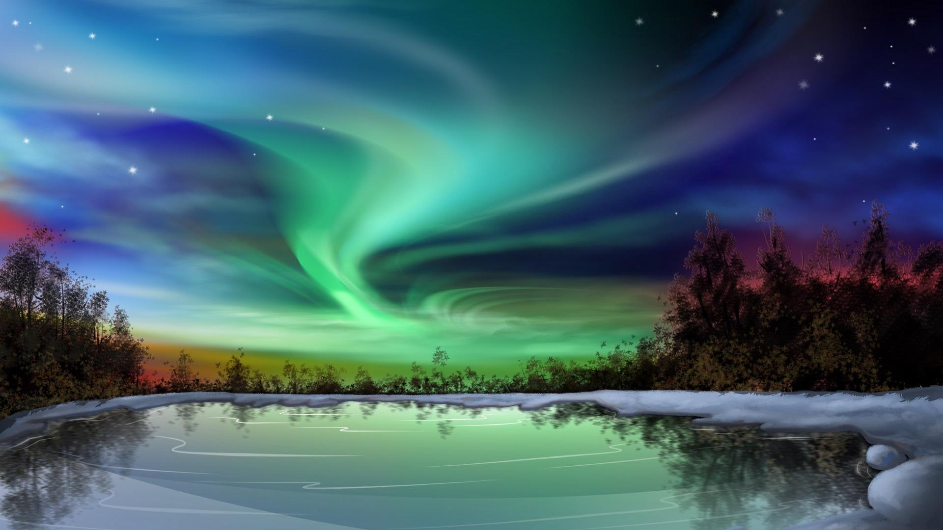 Colorful Northern Lights Available in 19201080