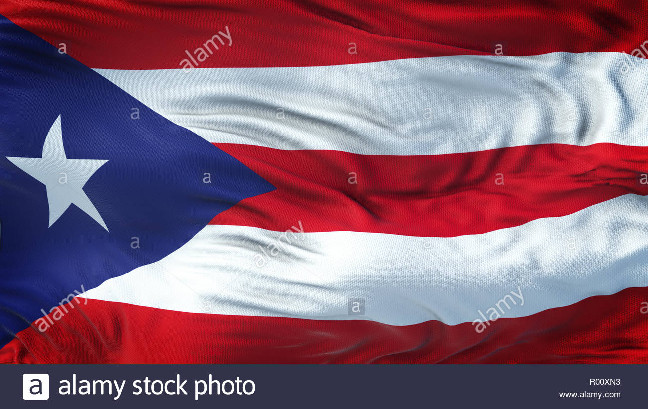 Puerto Rico Realistic Waving Flag Background Stock Photo