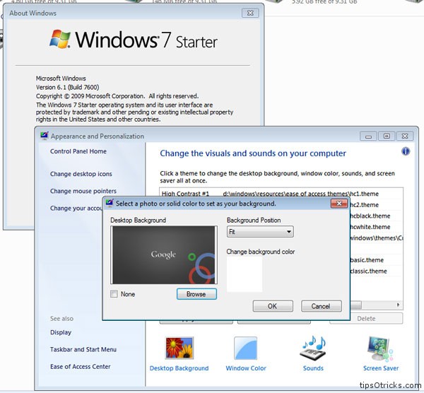 Unlock Desktop Wallpaper In Windows Starter And Home Basic