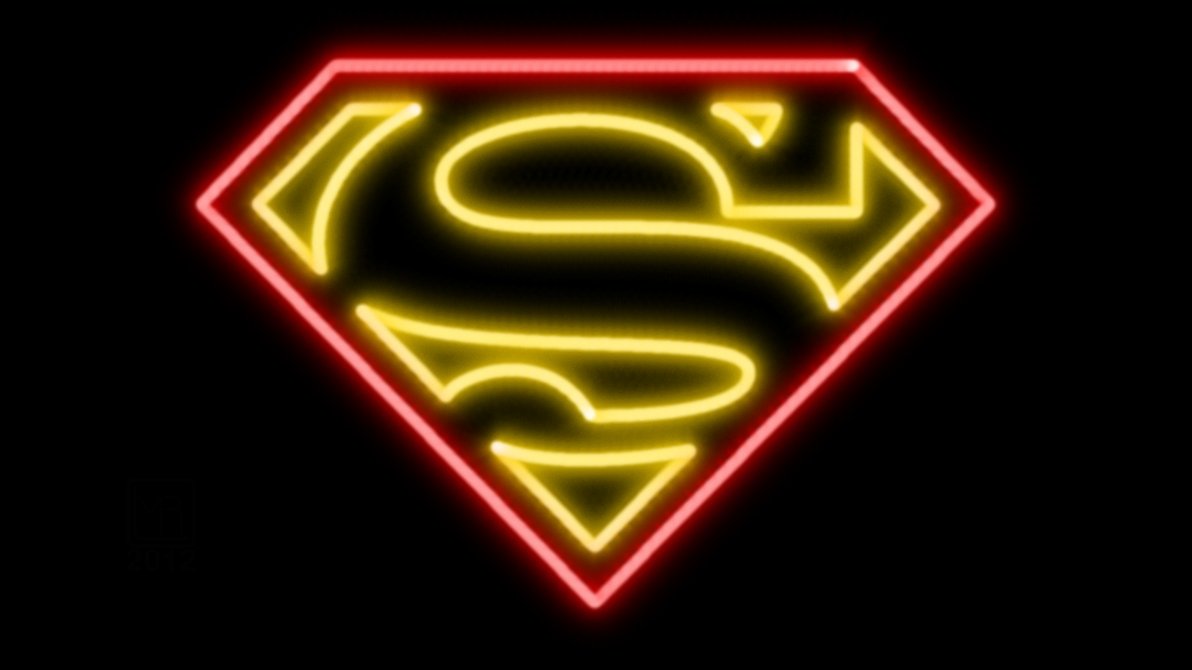Superman Neon Red And Yellow Symbol Wp By Manrlewis