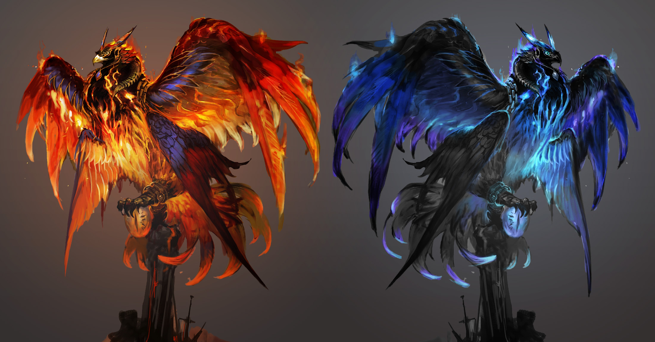 Blue Flame Mythical Phoenix Clip Art Library