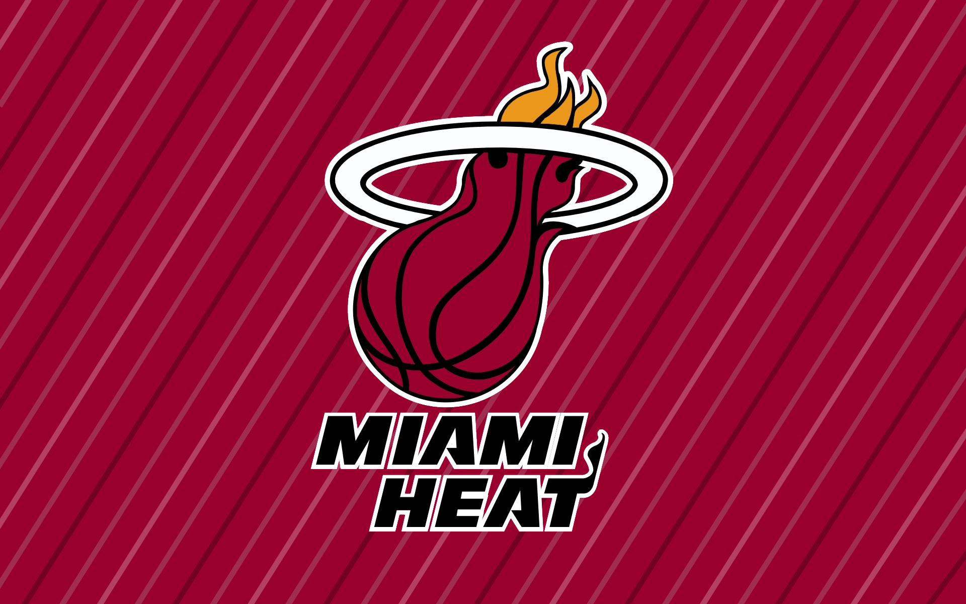 Nba Miami Heat Logo Red Background Wide
