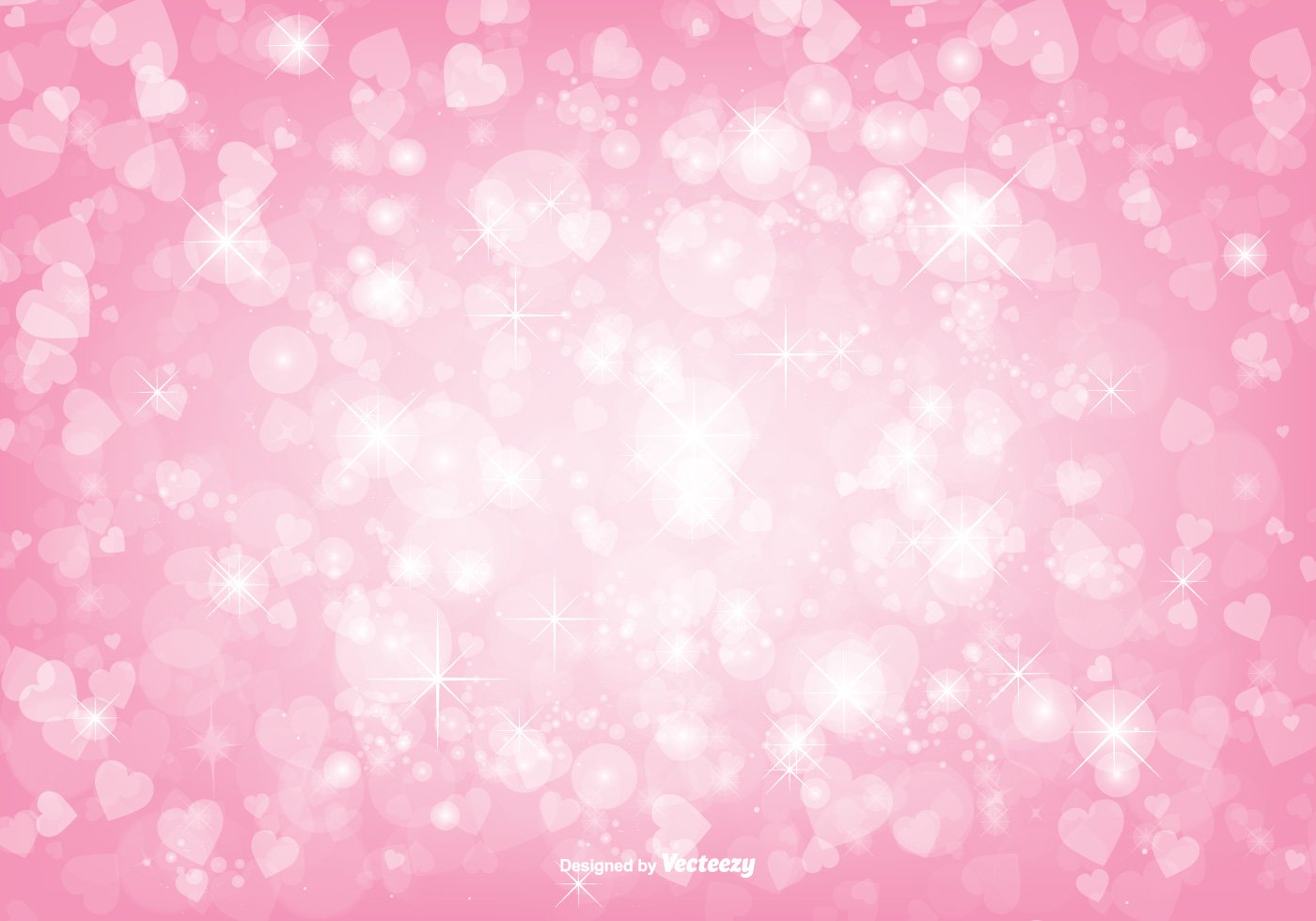 Beautiful Pink Bokeh Hearts Background Illustration