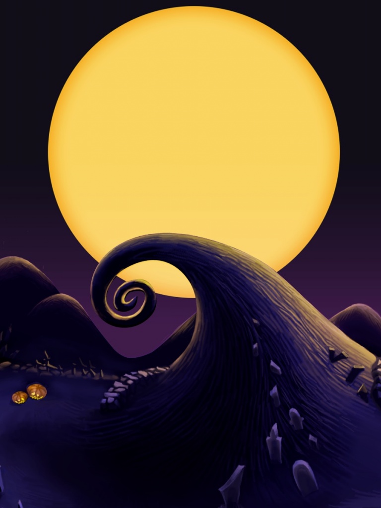768x1024 The Nightmare Before Christmas Landscape Ipad wallpaper