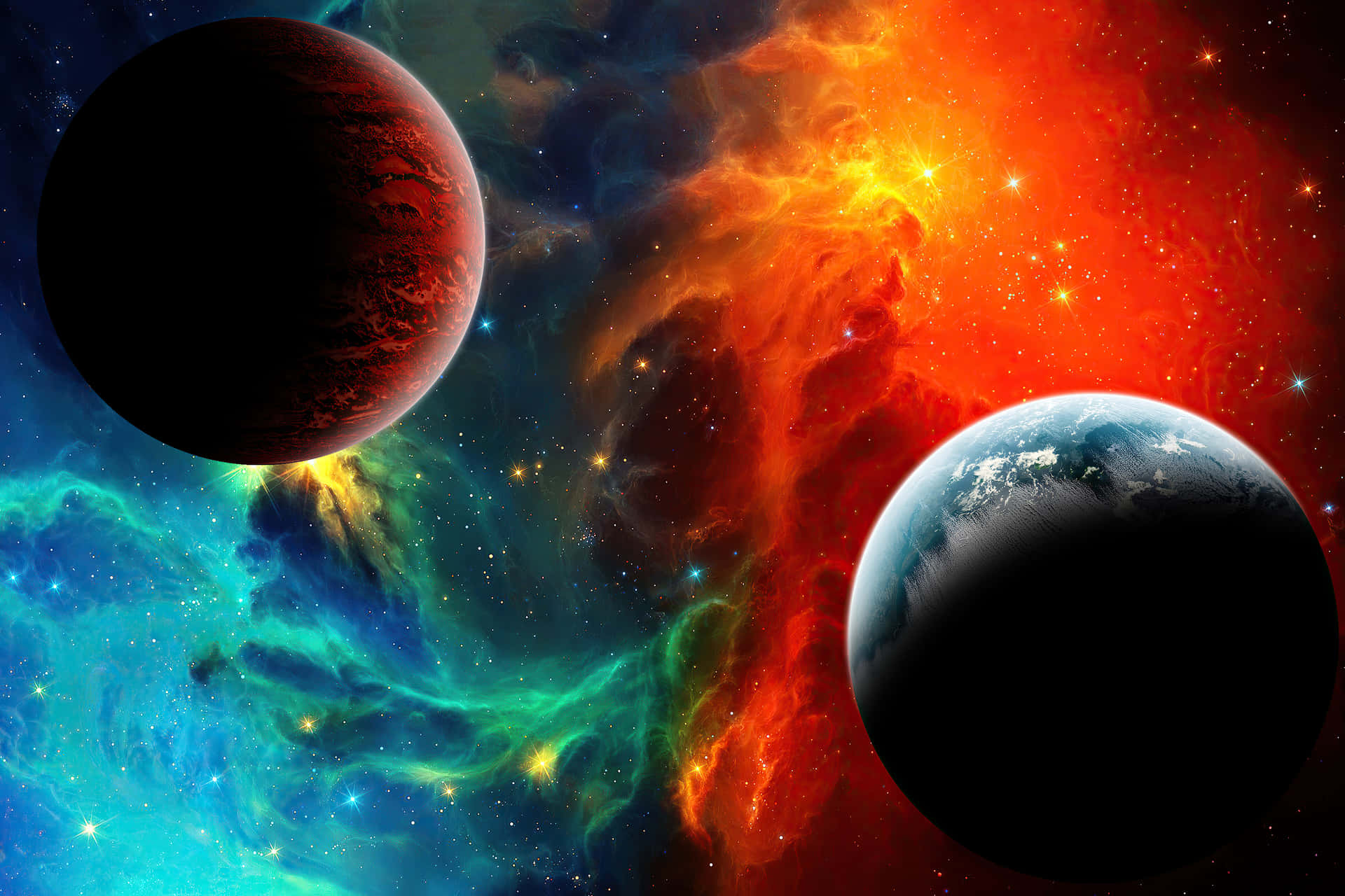 Outer Space Red 4k Wallpaper
