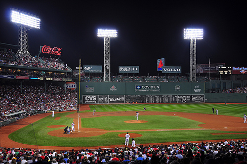 Fenway At Night Park In Boston Ma By Mike