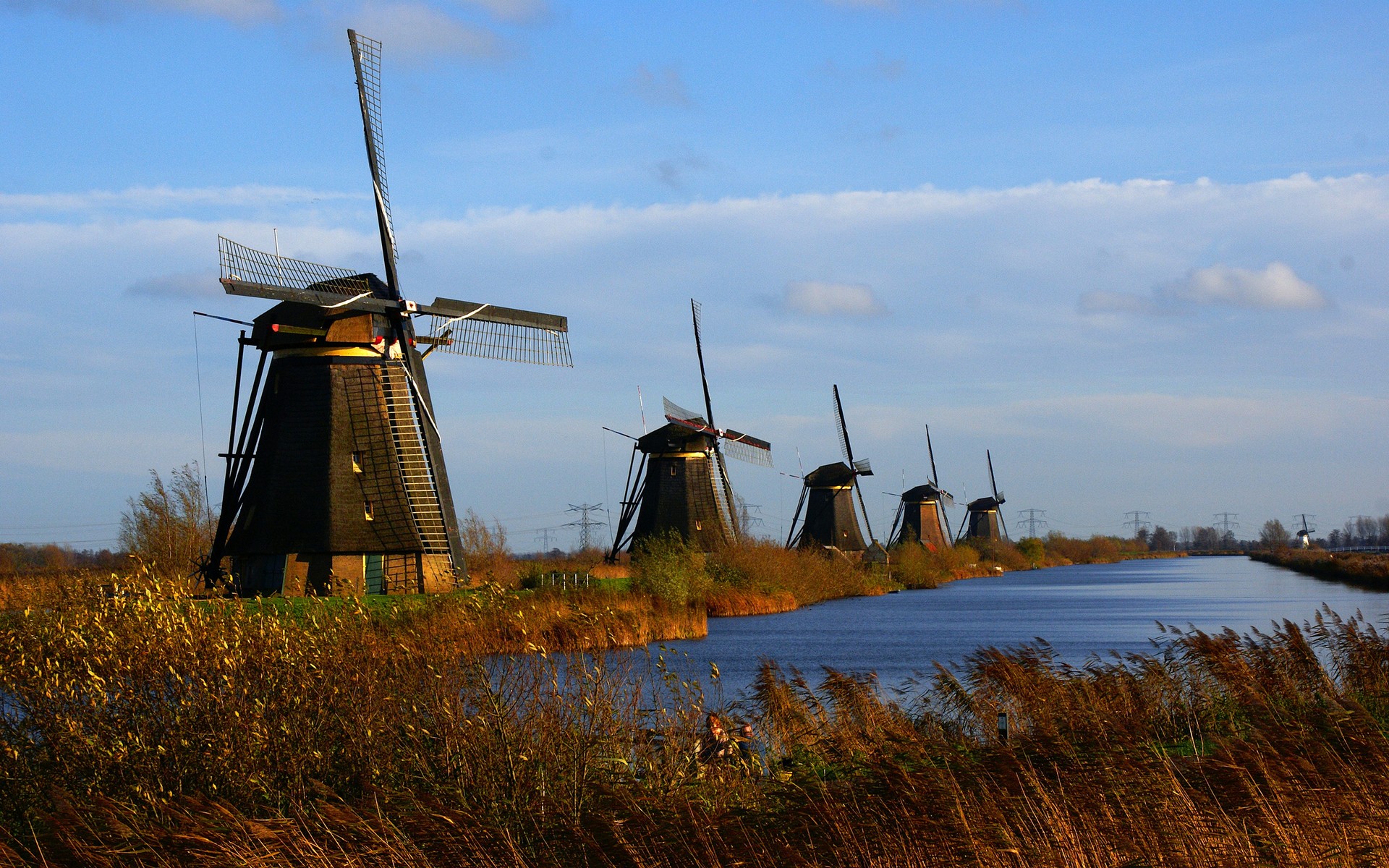 Desktop Wallpaper Windmills At Kinderdijk Nieuw Lekkerland South