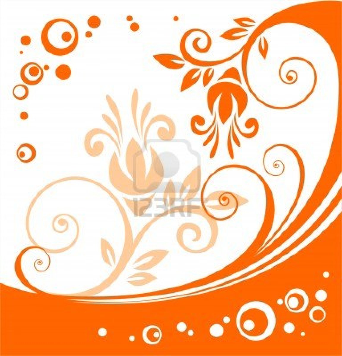 Оранжевый орнамент на прозрачном фоне